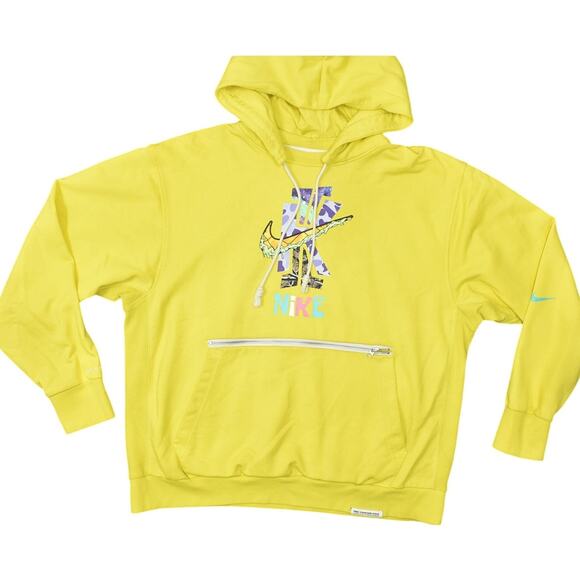 Nike TKJL Men's XL Yellow Pullover Hoodie Cotton Blend Long Sleeve Solid - Picture 1 of 8